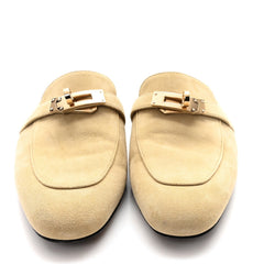 Suede Goatskin Oz Mules 37 Beige Sable