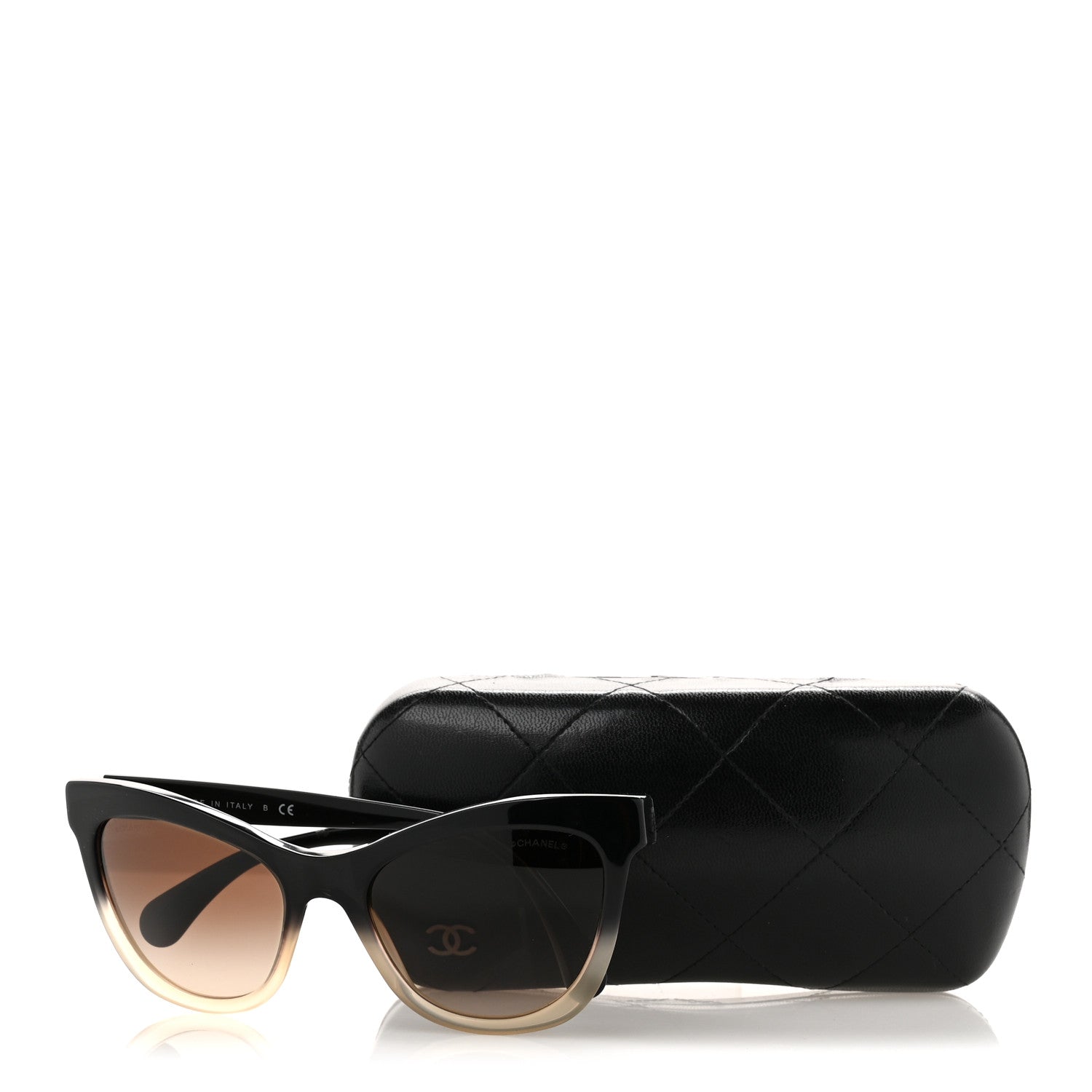 Acetate CC Cat Eye Summer Sunglasses 5350 Black Beige