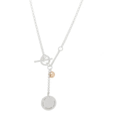 Sterling Silver 18K Rose Gold PM Ex-Libris Pendant Necklace