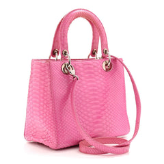 Snakeskin Medium Lady Dior Pink
