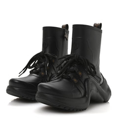 Mat Rubber Monogram LV Archlight Sneaker Boots 38 Black