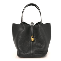 Taurillon Clemence Matte Alligator Picotin Lock Touch 22 MM Black
