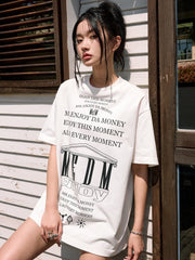 MEDM Letter Full Print Glow In The Dark Tee