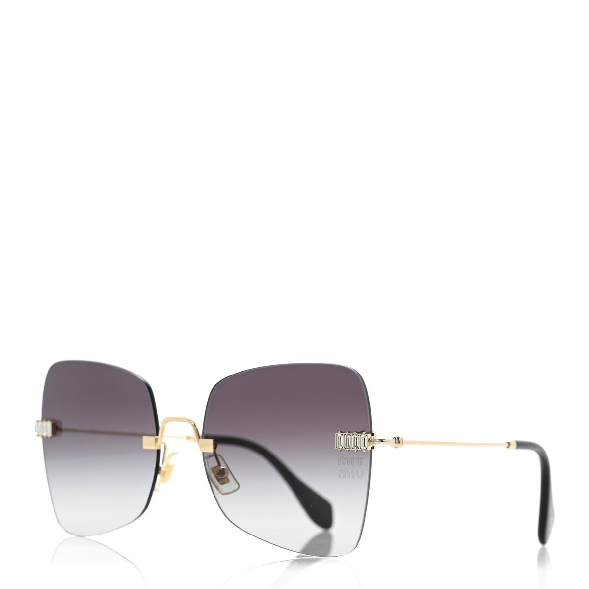 Metal Crystal Sunglasses SMU50W Black Gold