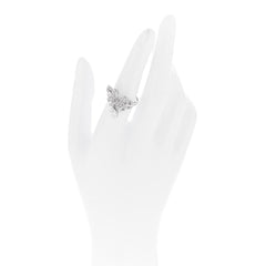 18K White Gold Diamond Plume De Chanel Ring 53 6.5