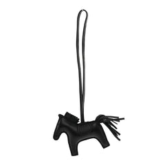 Milo Lambskin Grigri Rodeo Horse Bag Charm MM So Black