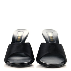 Satin Logo Sandals 38 Black
