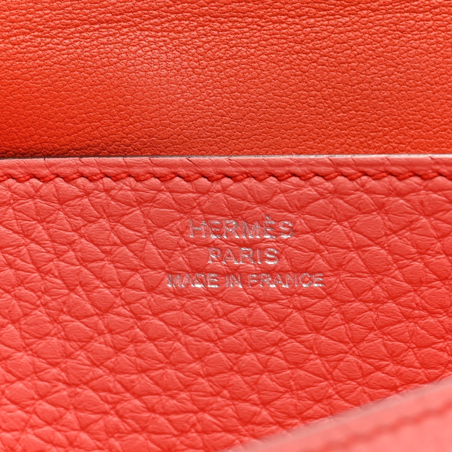 Togo Dogon Recto Verso Wallet Orange Poppy Rose Candy