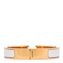 Enamel Narrow Clic Clac H Bracelet PM White
