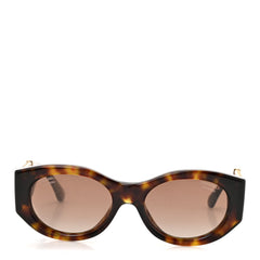 Acetate Calfskin Chain Polarized CC Sunglasses 5536-Q-A Tortoise