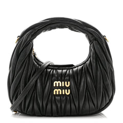 Nappa Matelasse Mini Wander Hobo Black