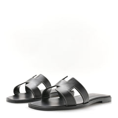 Box Calfskin Oran Sandals 36.5 Black